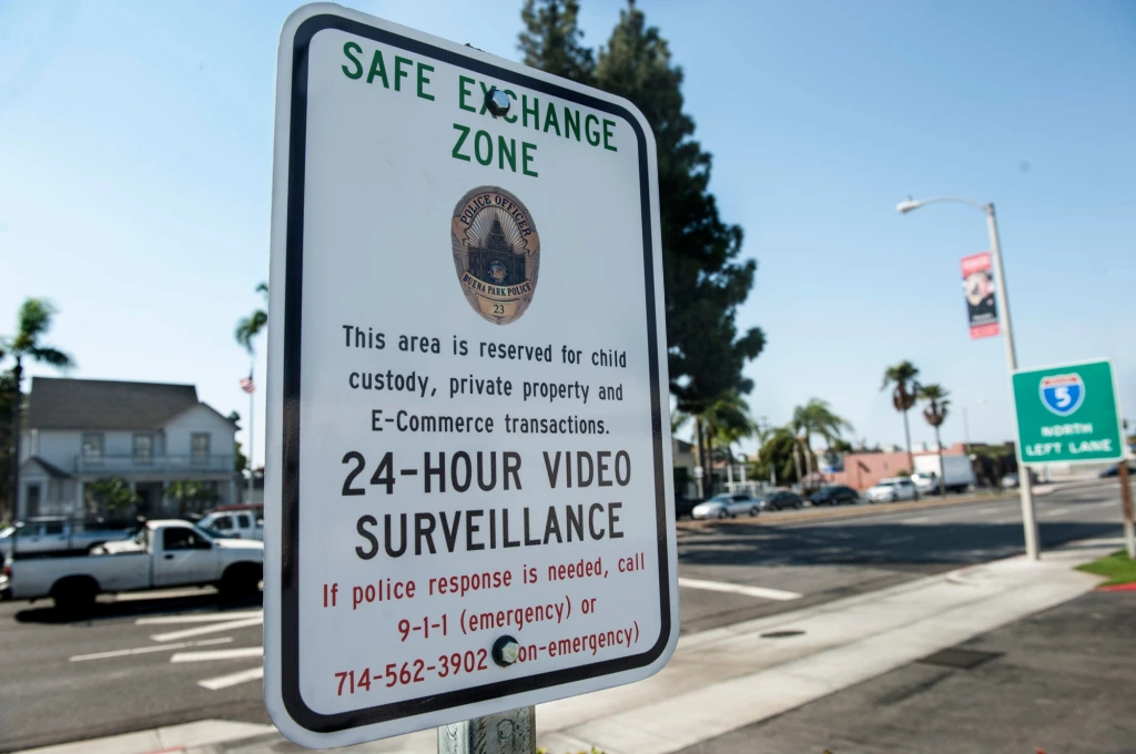 Safe Exchange Zone sign
